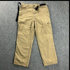 Ozark Travel Pants Mens Medium Beige‎ Cargo Cropped Hiking Outdoors Belt